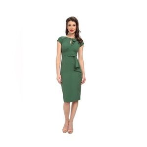 Stop Staring Timeless Dress Green 40s Style Wiggle - Pinup